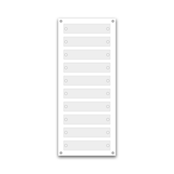 Support pour 5 plaques de 25x5 cm et entête Support pour 5 plaques de 25x5 cm et entête