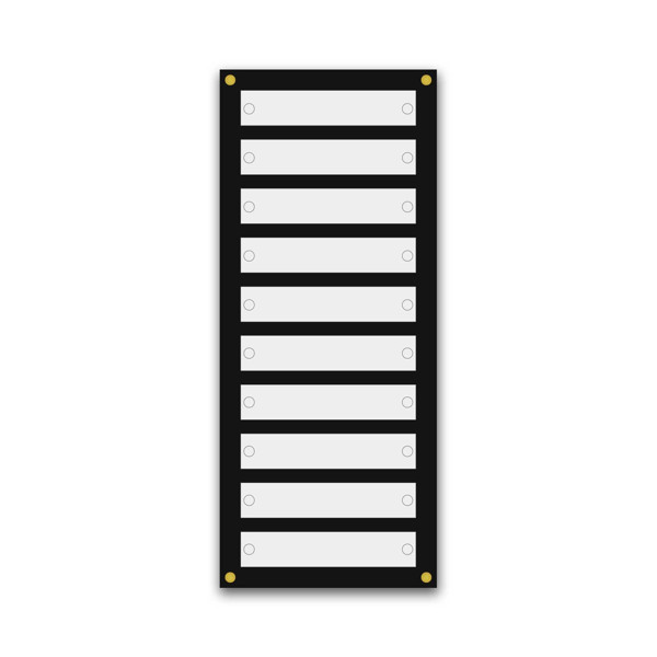 Support pour 10 plaques de 25x5 cm et entête Support pour 10 plaques de 25x5 cm et entête