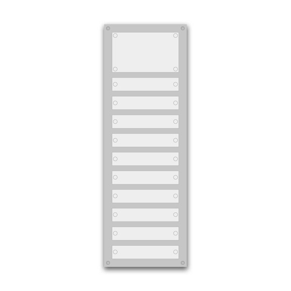 Support pour 5 plaques de 30x5 cm et entête Support pour 5 plaques de 30x5 cm et entête