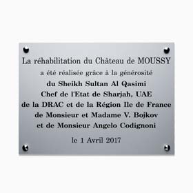 Plaque commémorative aluminium, finition mat - Plaque inaugurale aluminium gravé