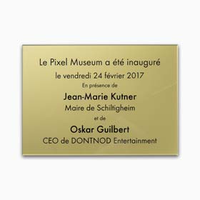 Plaque commémorative plexiglas - Plaque inaugurale, plexiglas or gravure noire