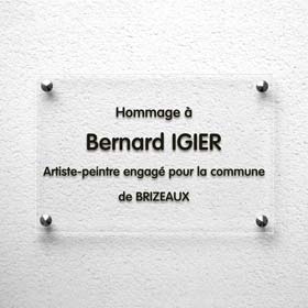 Plaque commémorative en plexiglas transparent, plaque hommage incolore