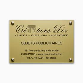 Plaque société avec logo - Plexiglas Gravé Or