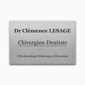 Plaque dentiste en aluminium brossé gravé