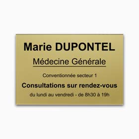 Plaque medecin en plexiglas gravé