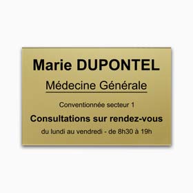 Plaque medecin en plexiglas gravé