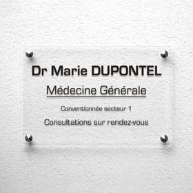 Plaque medecin en plexiglas transparent