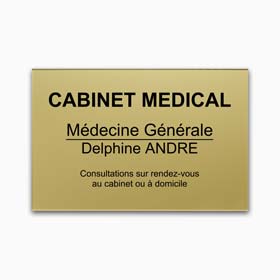 Plaque cabinet medical en plexiglas gravé