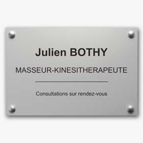 Plaque professionnelle 30x20 cm en aluminium naturel gravé