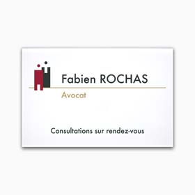 Plaque avocat plexiglas avec logo, impression quadri sur plaque