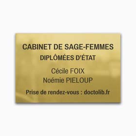 Plaque sage-femme libérale laiton massif