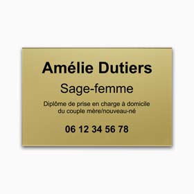 Plaque professionnelle sage-femme plexiglas gravé