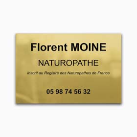 Plaque naturopathe laiton gravé en creux