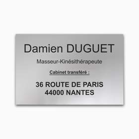 Plaque professionnelle en Aluminium - 30 x 20 cm