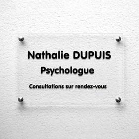 Plaque psychologue en plexiglas transparent