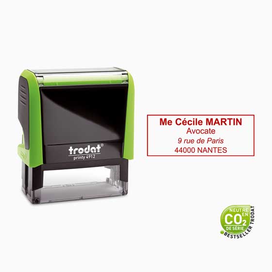 Trodat Printy 4913 Tampon Auto-Encreur Vert Pastel – 5 Lignes Personnalisables, 58x22 Mm, Kit DIY Complet