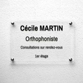 Plaque orthophoniste en plexiglas transparent
